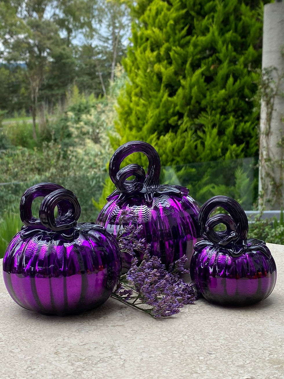Miniatura: Calabaza de Vidrio Soplado Espejo