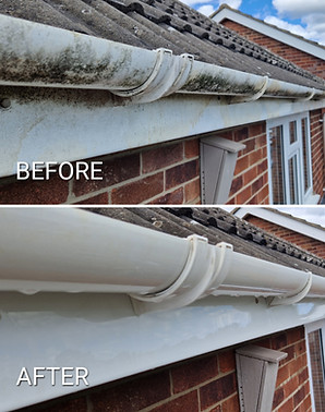 Soffit and fascia clean, before and after results.