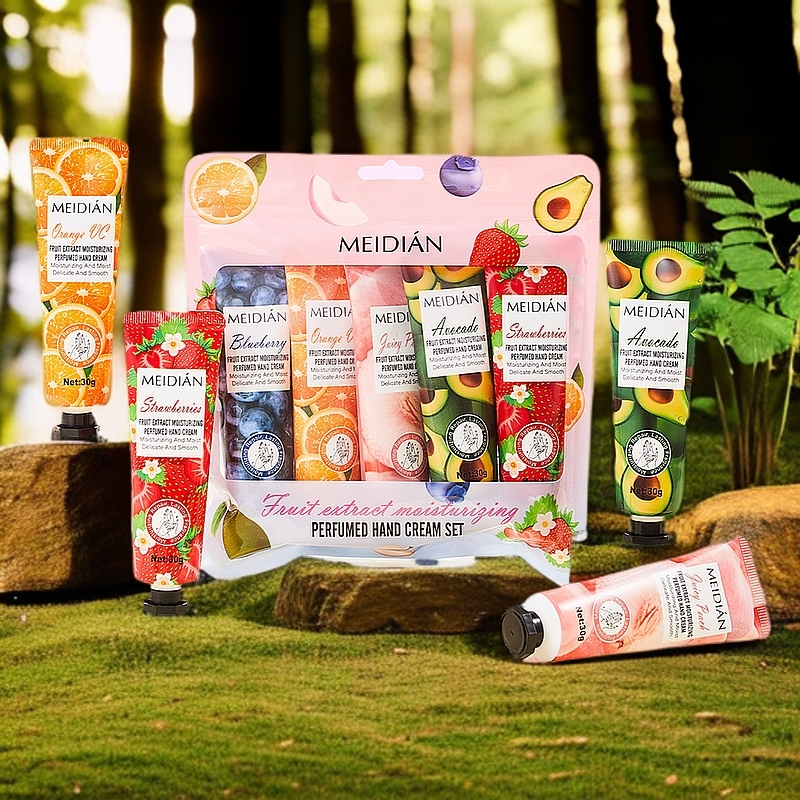 Creme para as mãos com aroma de frutas em cinco partes, para hidratação e fra