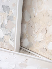 Abstrakte Kunst auf Leinwand mit Strukturpaste, Textilbild, warmen Herbstfarben und 3D-Effekt