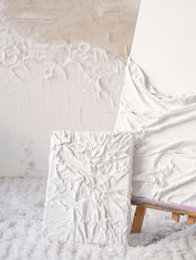 Abstrakte Kunst auf Leinwand mit Strukturpaste, Textilbild, warmen Herbstfarben und 3D-Effekt