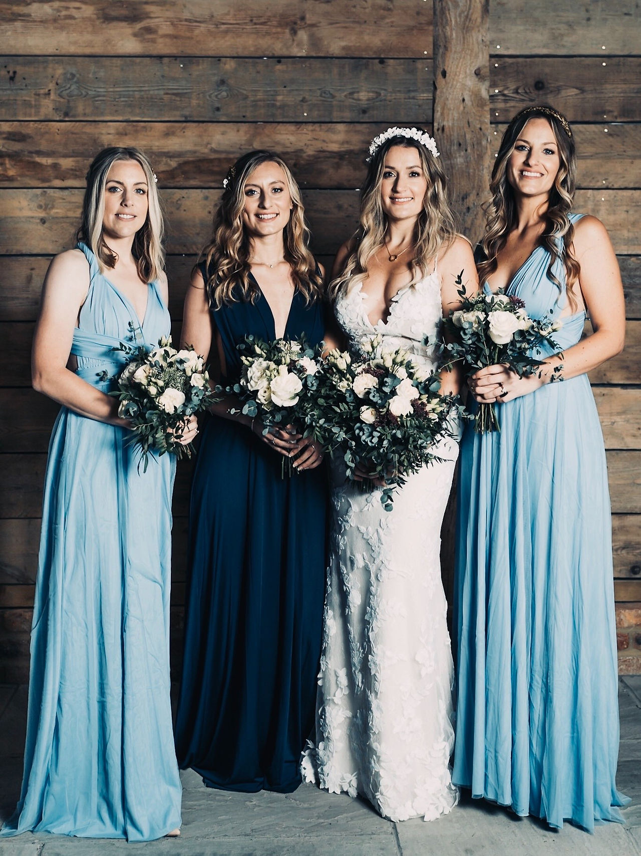 Multiway bridesmaid dresses in navy and blue