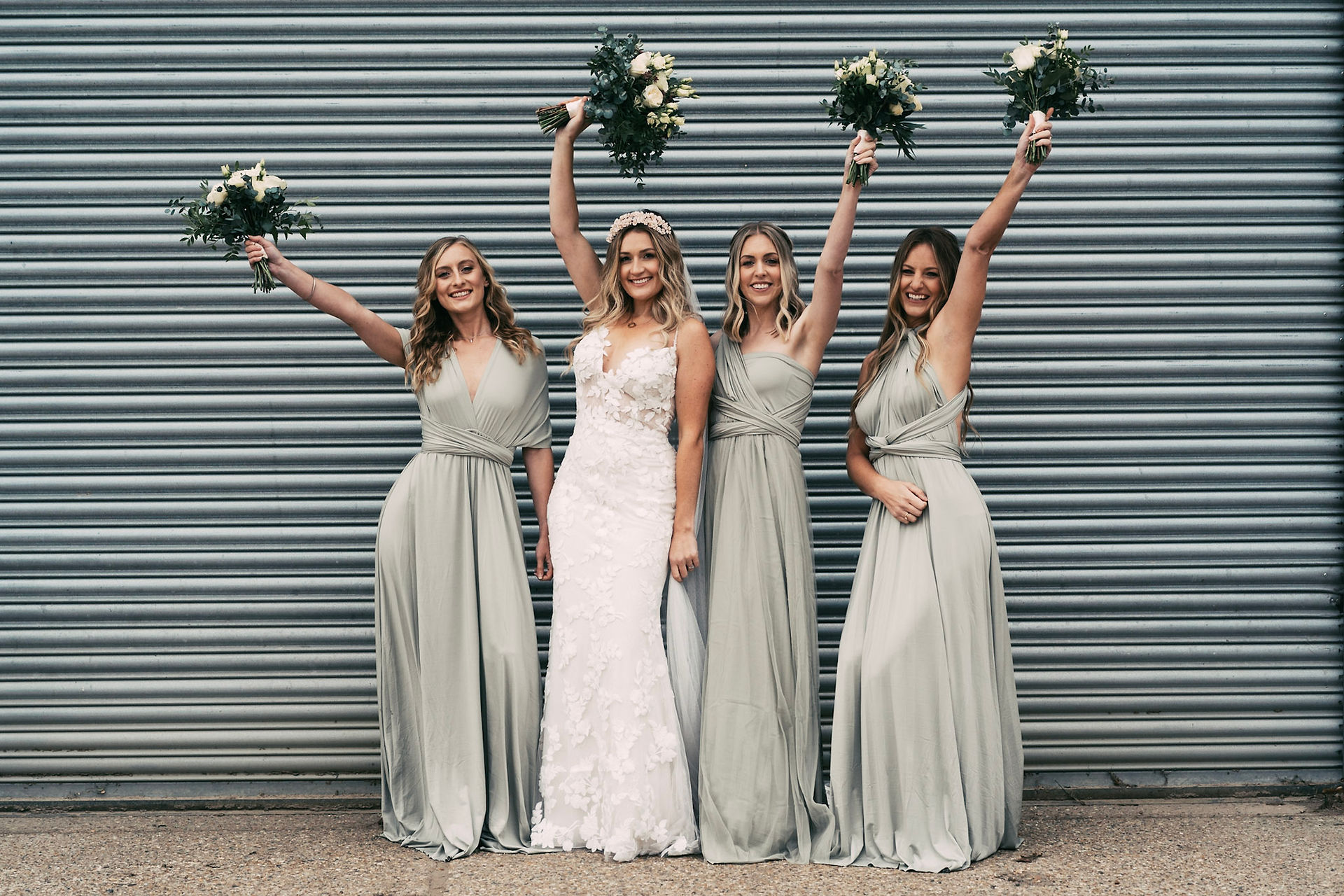 Fossil green multiway wrap bridesmaids dresses