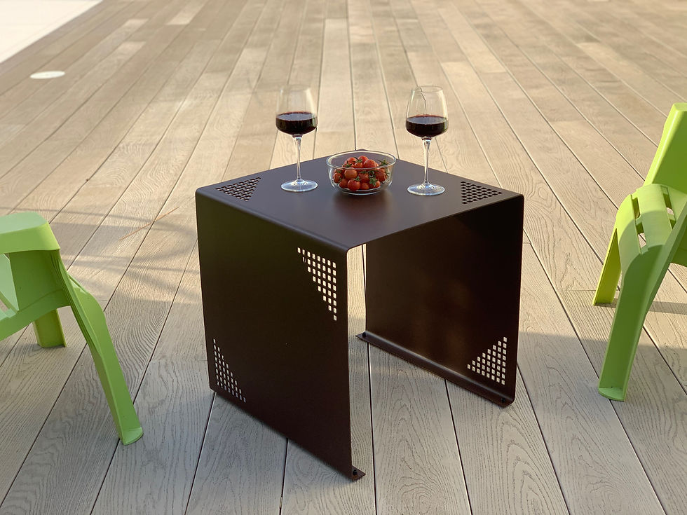 Miniature : table cube métal extérieur