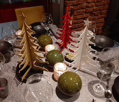 sapin de noel decoration table bougeoirs