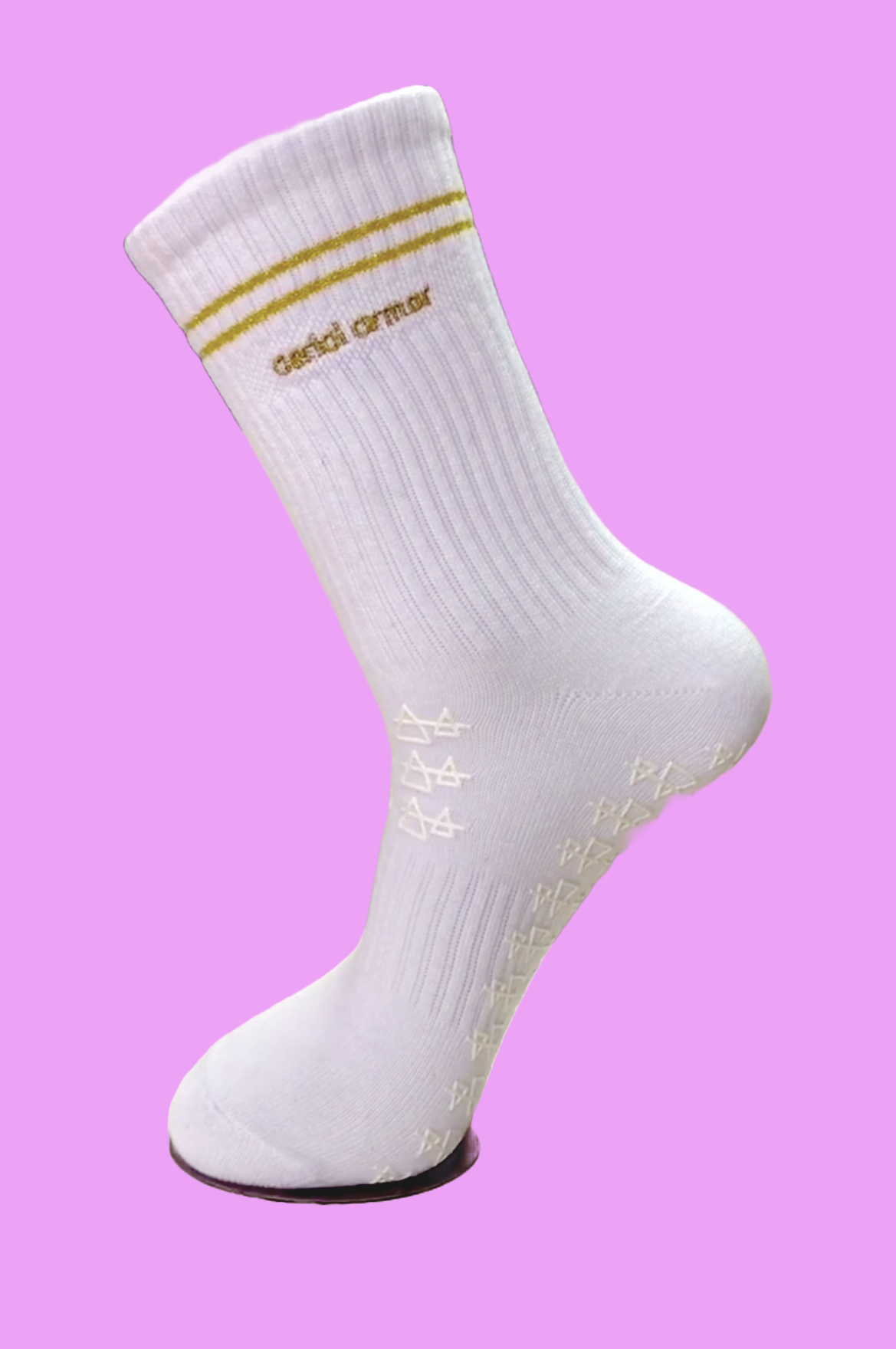Aerial Custom Grip Training Socks; WHITE & GOLD!