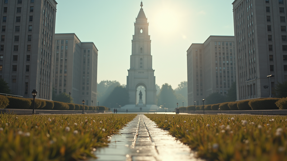 Eye-level view of a historical monument representing leadership