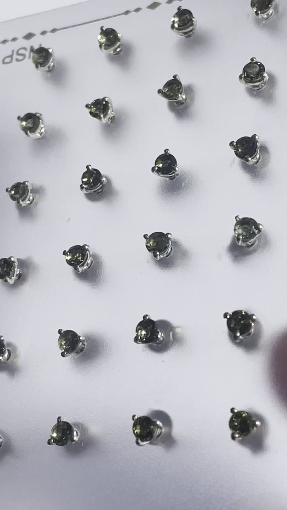 Thumbnail: 3mm Moldavite Stud Earrings 