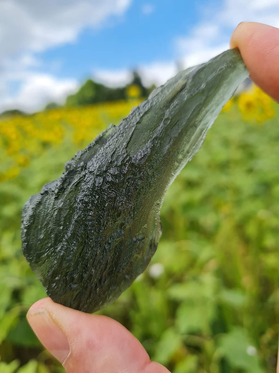 Brusna Moldavite UK collection stone with beautiful colour and texture