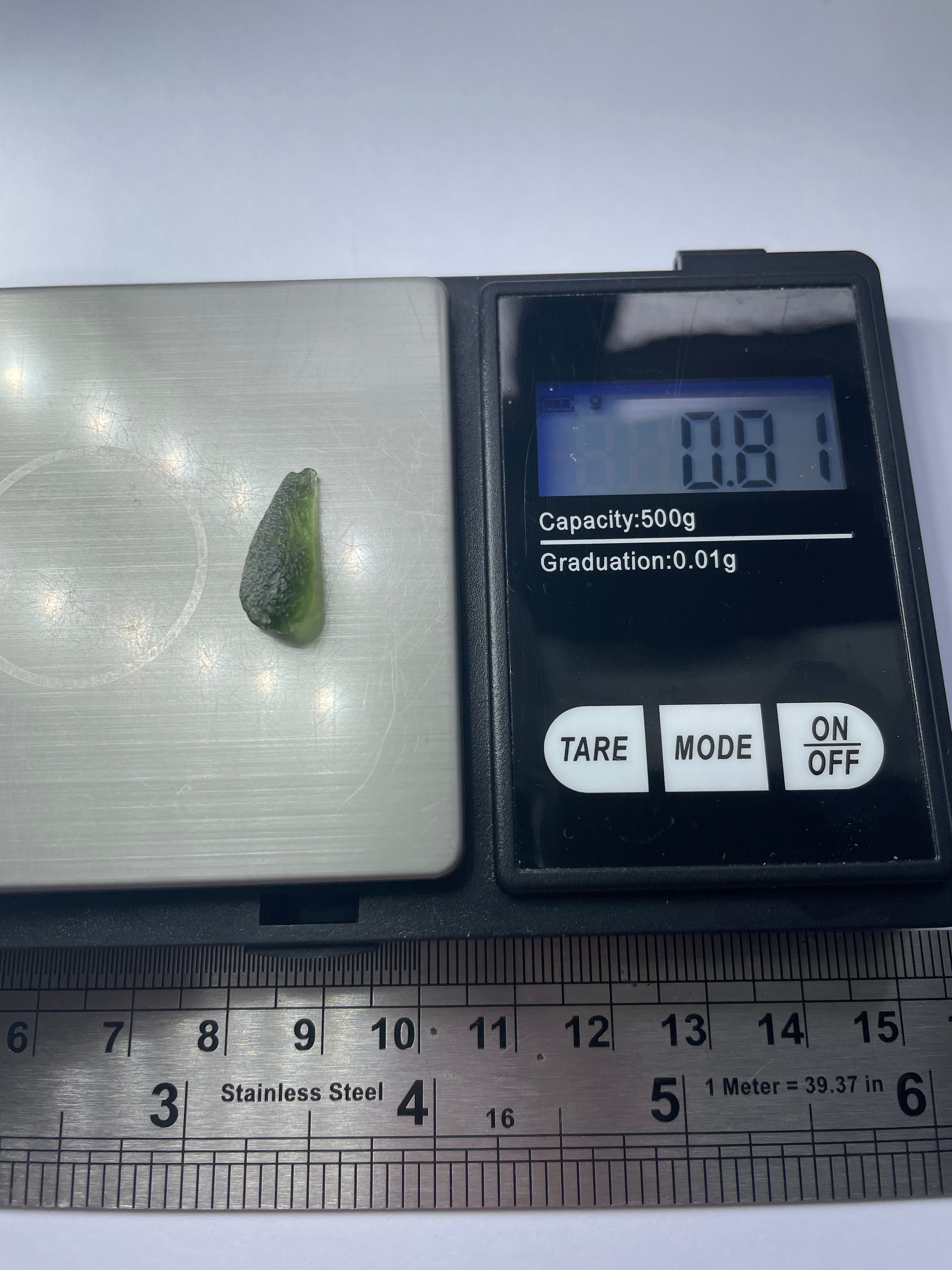 0.81g Moldavite Drop Shape