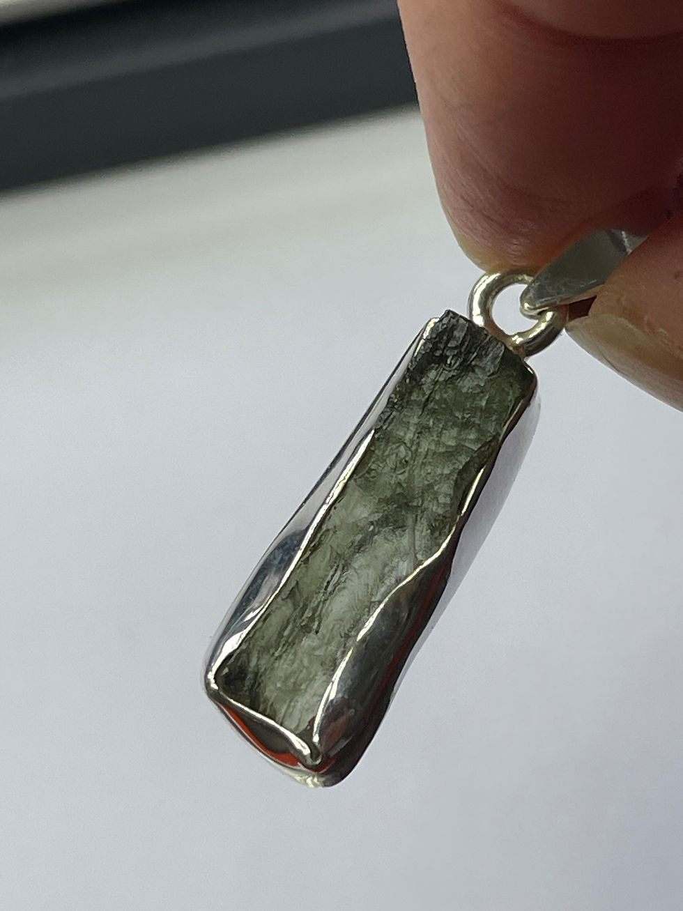 Thumbnail: 3g Moldavite and Silver Pendant 