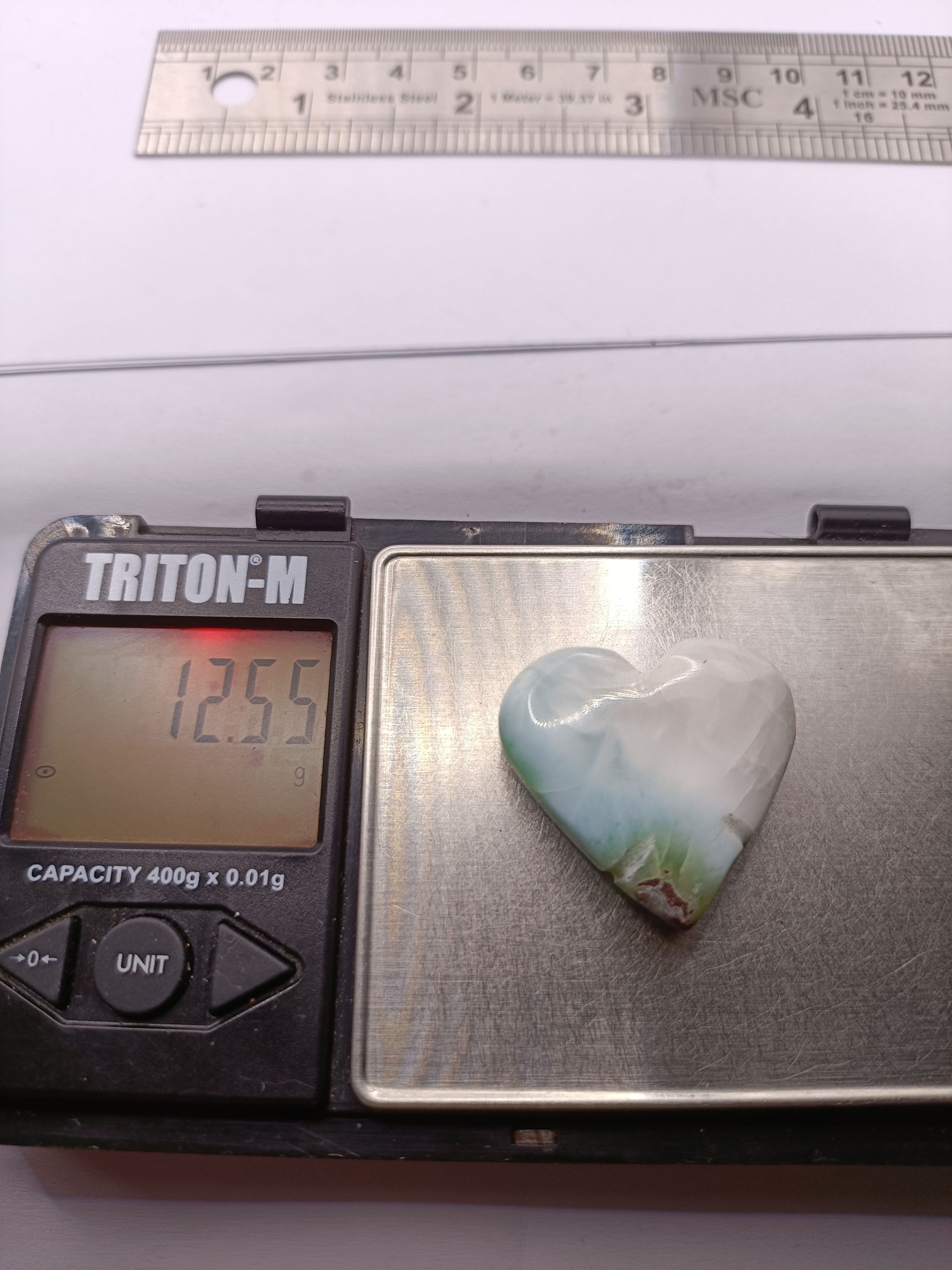 12.55g Larimar Heart 