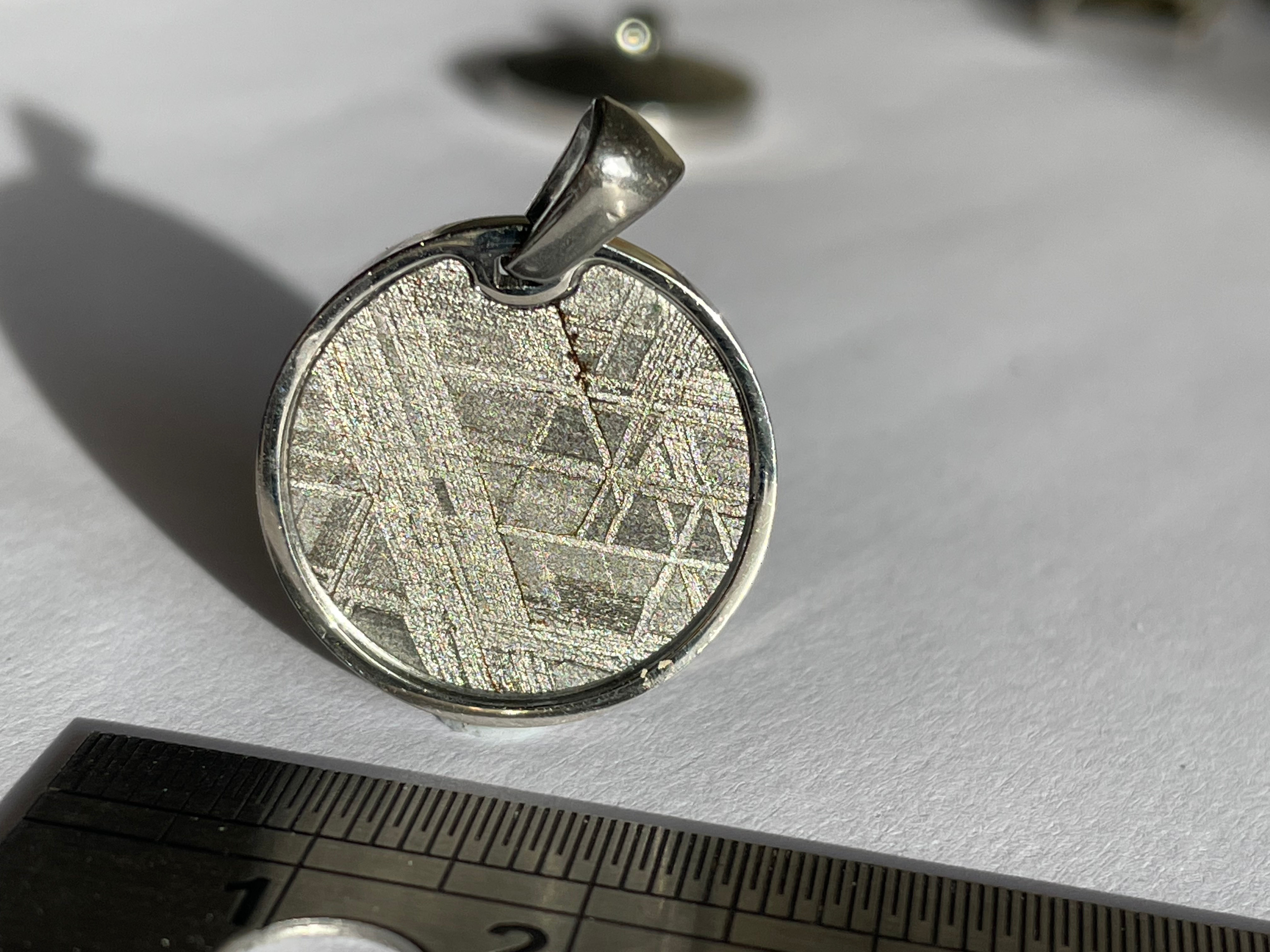 Round Aletai Meteorite Pendant 