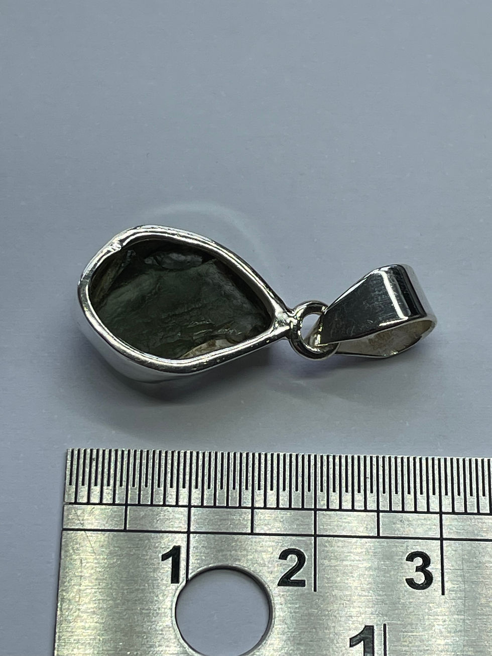 Thumbnail: 2.6g Moldavite and Silver Pendant 
