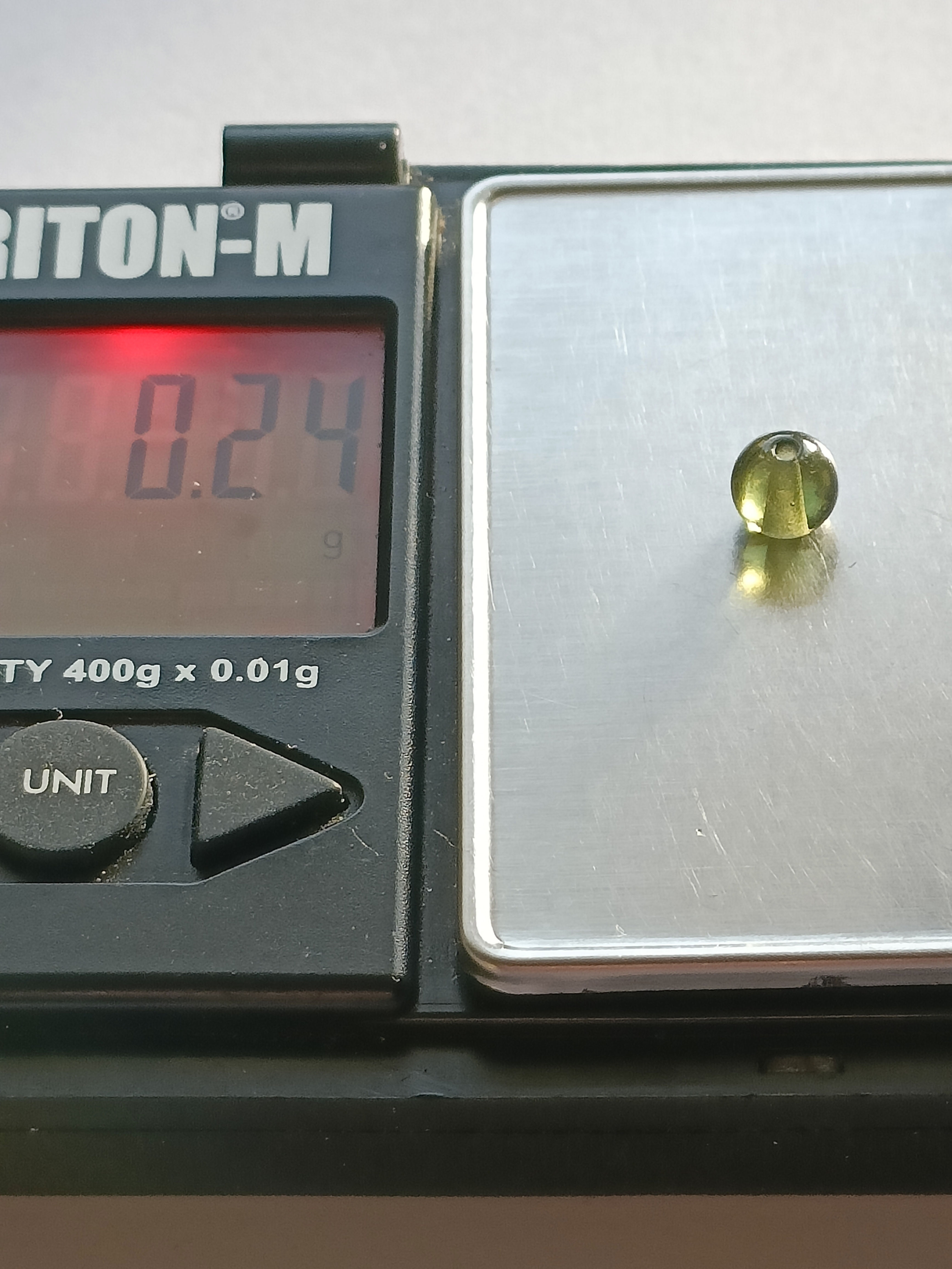 0.24g Moldavite Drilled Bead 