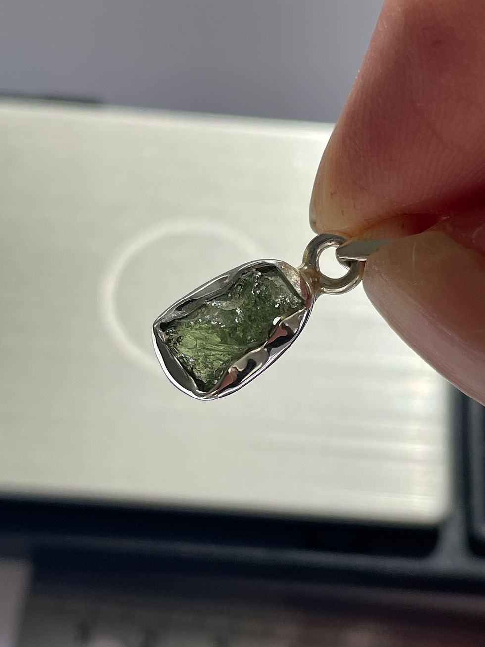 Thumbnail: 1.9g Moldavite Silver Pendant 