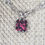 Thumbnail: Rhodolite Garnet Cross in square cutt 1.74ct silver pendant with chain