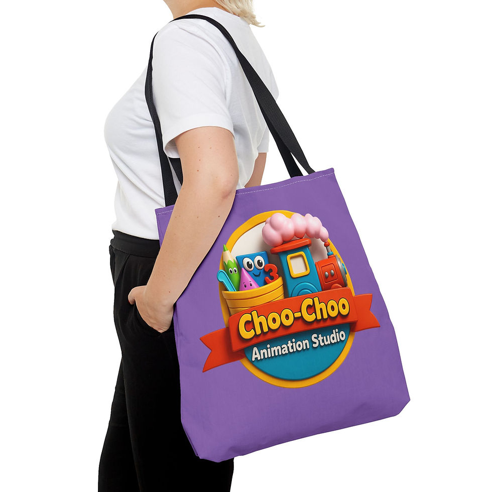 Thumbnail: Choo-Choo Animation Studio Tote Bag 🚂✨ Logo Front & Train Back