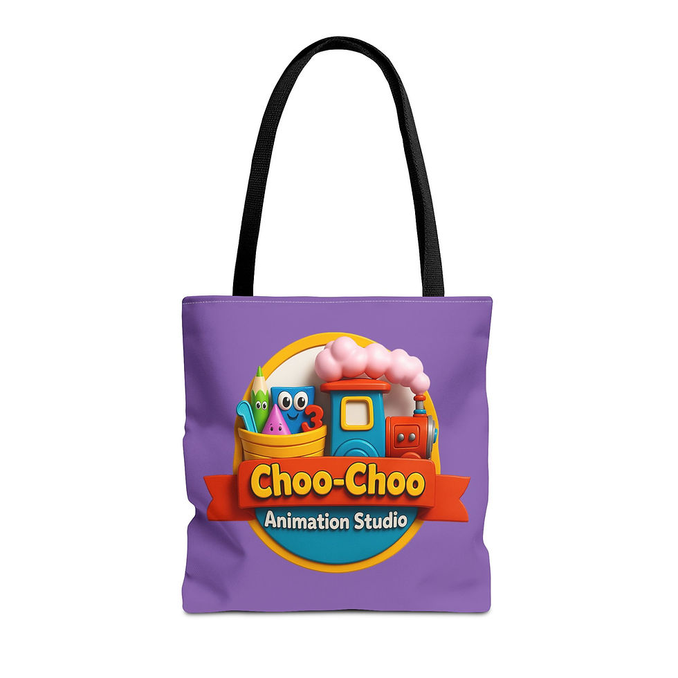Thumbnail: Choo-Choo Animation Studio Tote Bag 🚂✨ Logo Front & Train Back