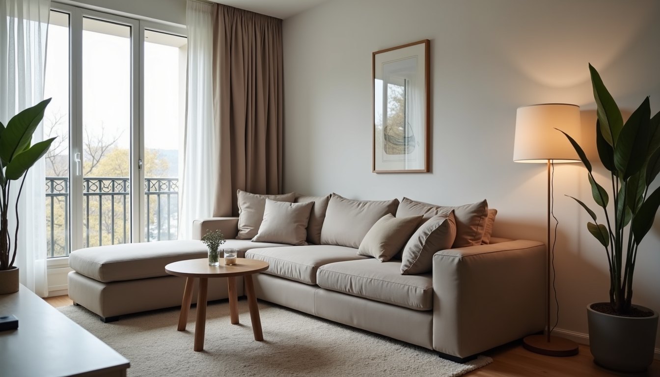 Angle large d'un appartement attractif pour les locataires potentiels