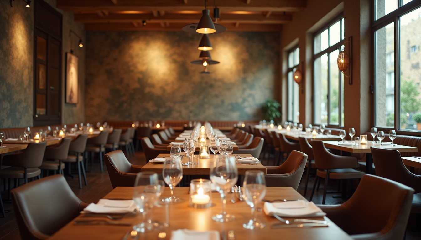 Vue à hauteur d'œil d'une salle à manger accueillante et bien éclairée