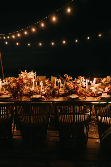 Long table wedding reception at Las Nubes Holbox