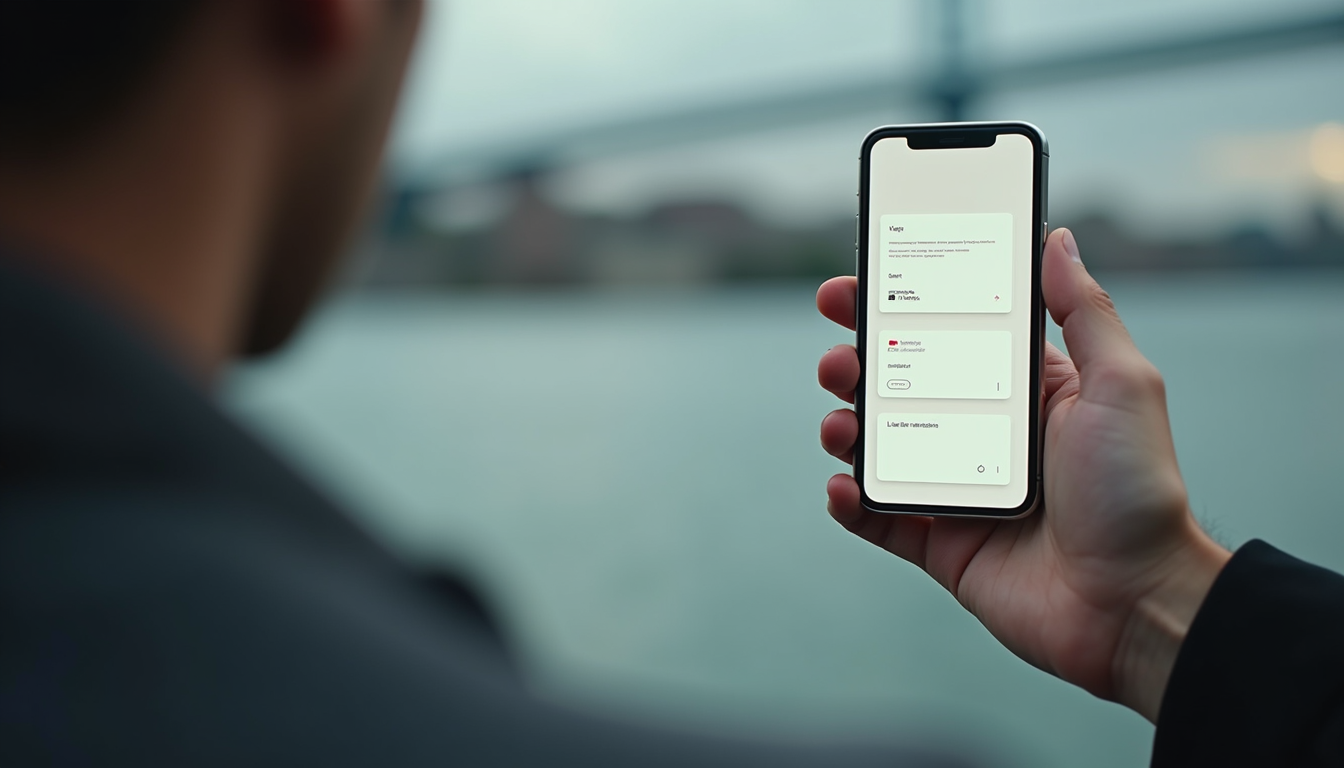 Vue en plongée d’un formulaire mobile affiché sur un smartphone