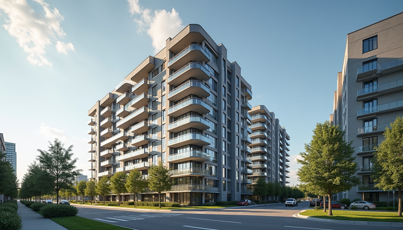 Vue de face d’un immeuble résidentiel moderne à Trois-Rivières