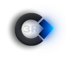 Logo C3R en noir avec des lettres blanches, représentant des services professionnels en gestion immobilière.