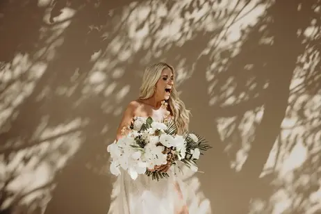 Bride portrait in natural light at destination wedding Mexico