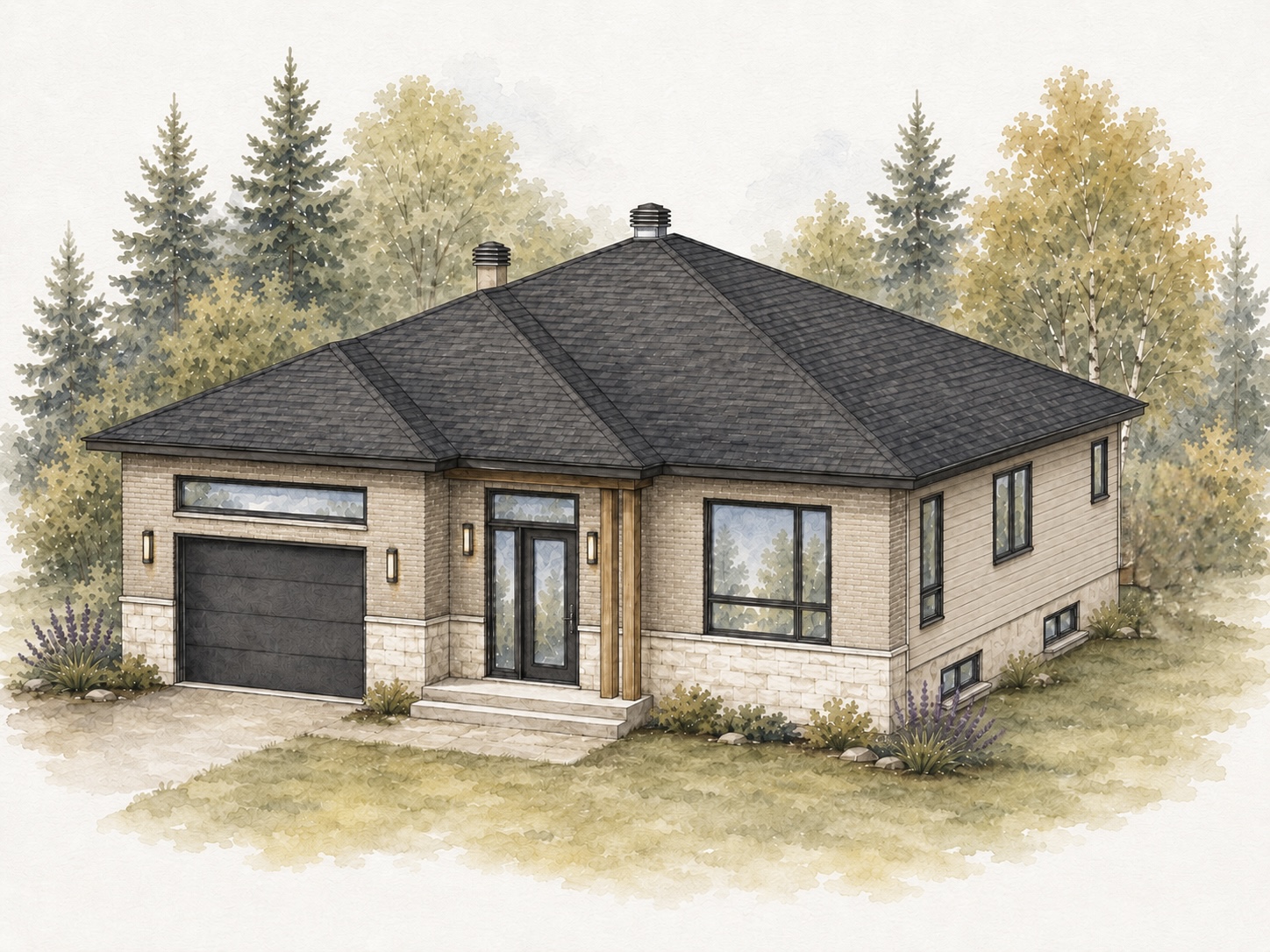 Maison de plain-pied Le Cèdre avec garage intégré au Domaine Le Campagnard, Sainte-Flore, Shawinigan