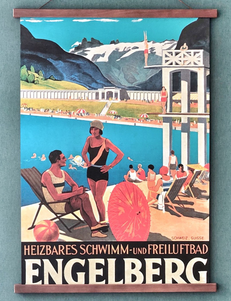 nostalgic schwimmbad poster