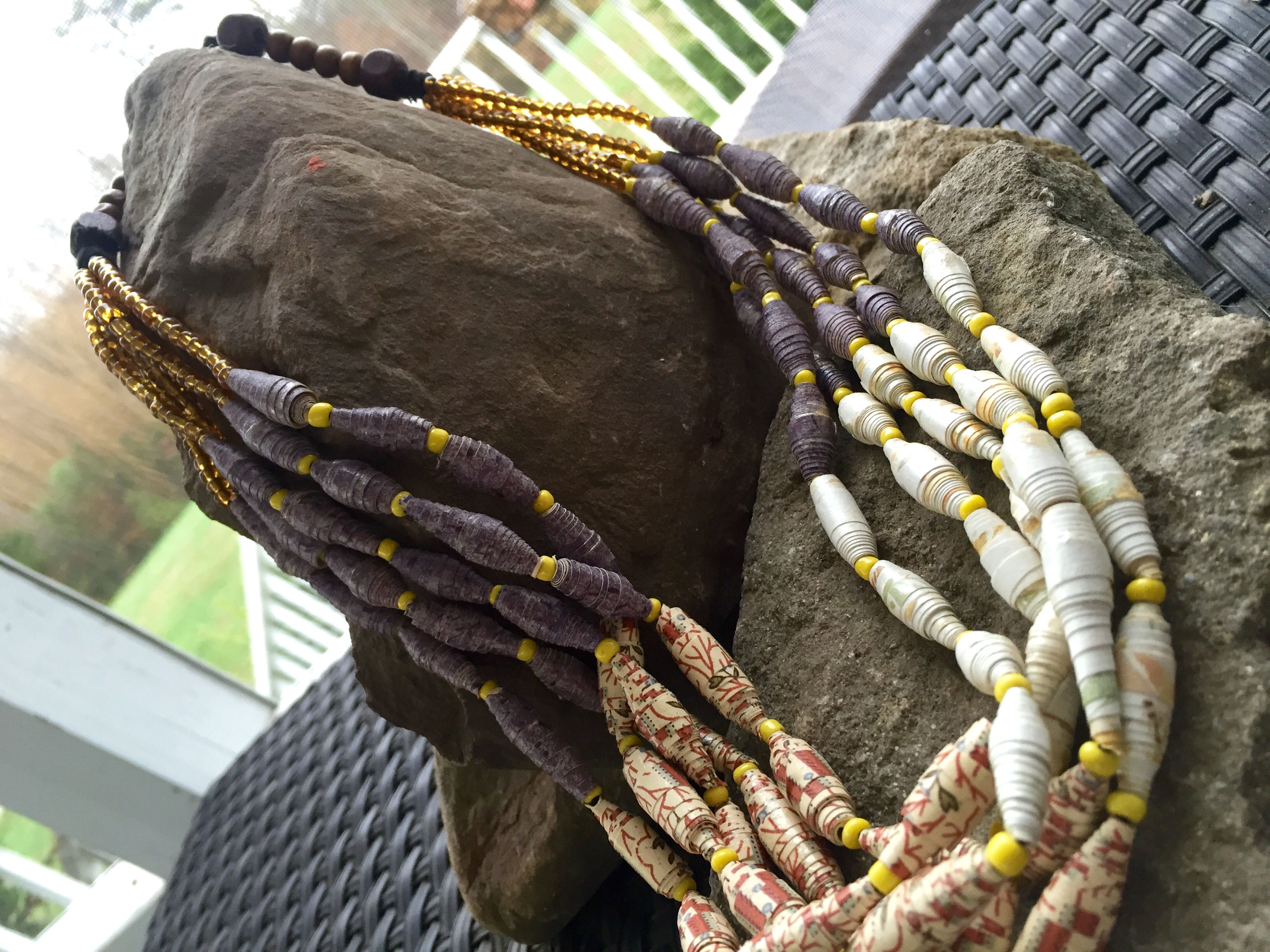 Chunky Paper Bead Necklace