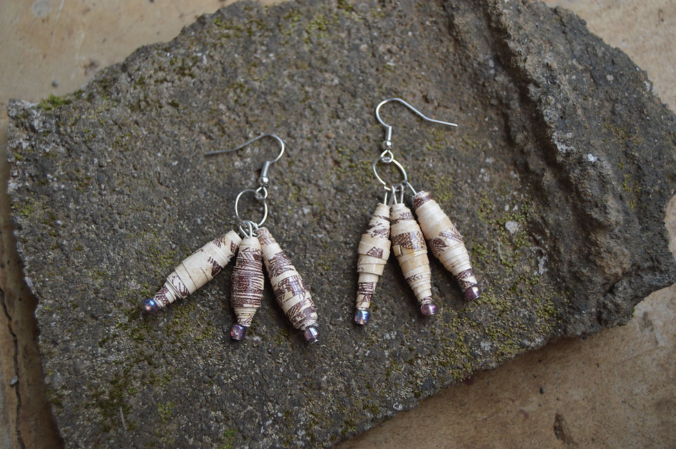 Thumbnail: Trifecta Paper Bead Earrings