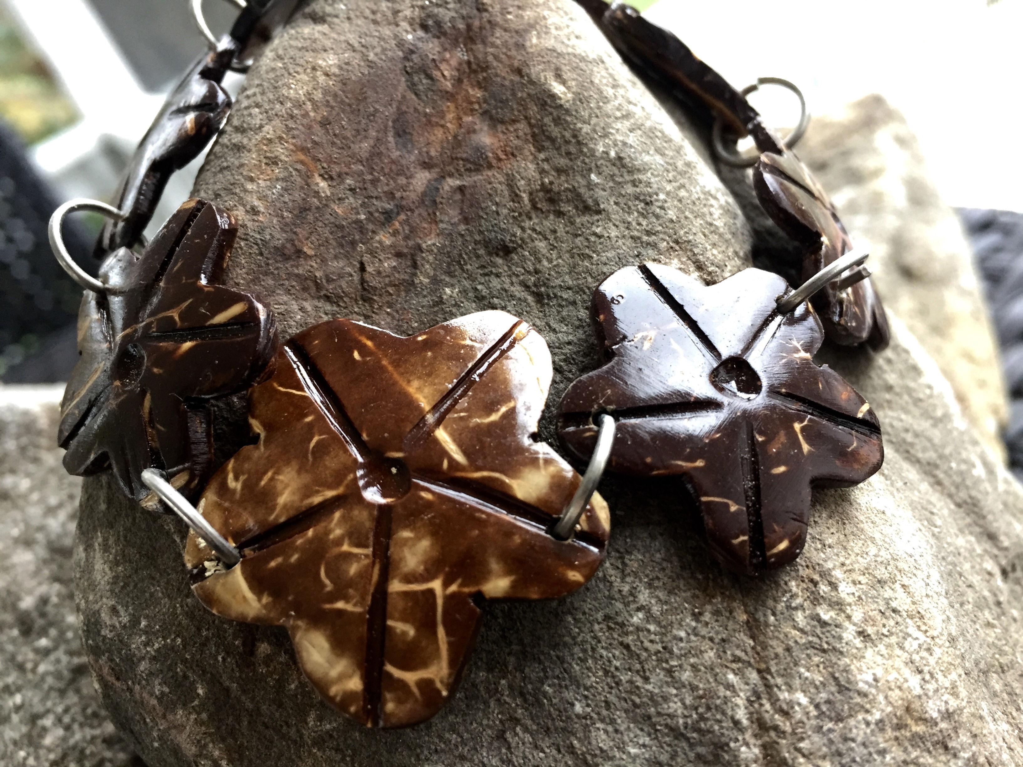 Coconut Shell Flower Bracelet