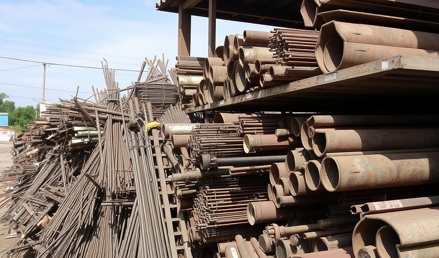 metal scraps like _ iron rods grills , etc. in recycling