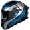 Miniatura: Capacete Axxis Panther Tribute C7 com design azul, laranja e prata, viseira cristal.