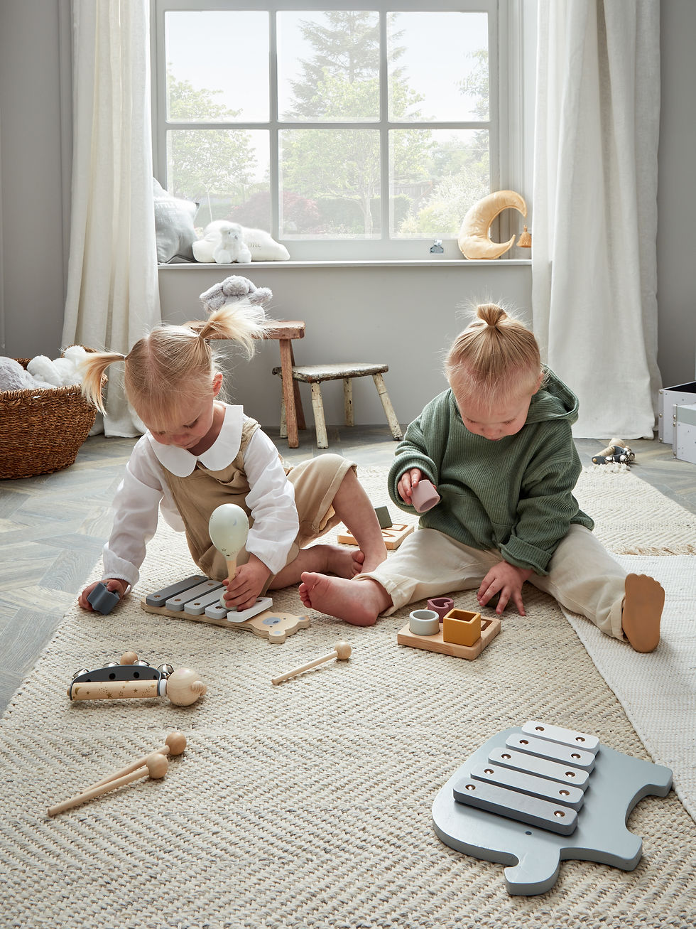children playing with eco friendly toys