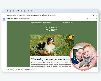 Ollie & Florrie Vets monthly newsletter