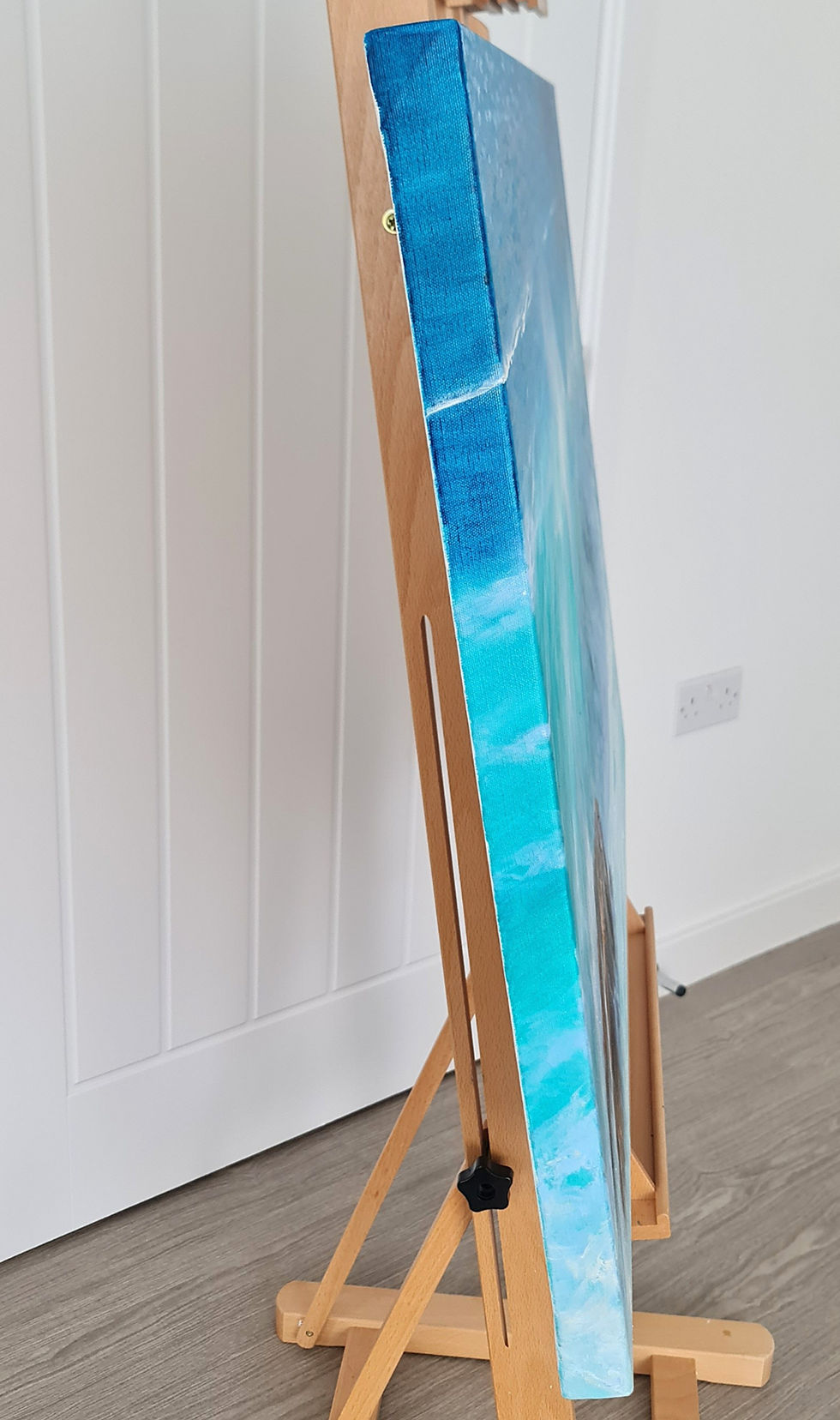 Thumbnail: deep edge quality canvas, art finder, large seascape, turquoise water, blue water, water splash, stone painting, cliff