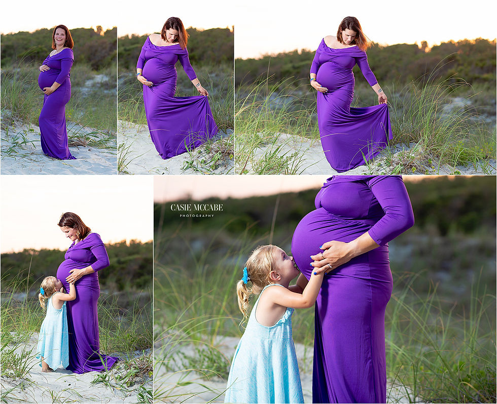Maternity, Purple Dress, Myrtle Beach, SC, Family Photographer