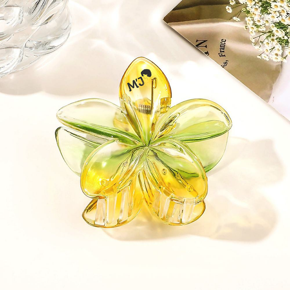 Pince à cheveux, forme en fleur Jaune Transparent