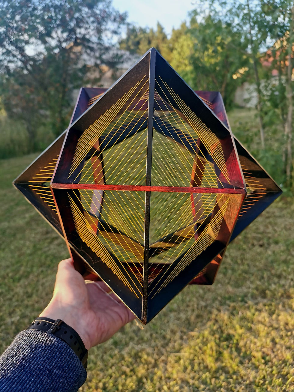 Thumbnail: Cube–Octahedron Linear Grid Sculpture