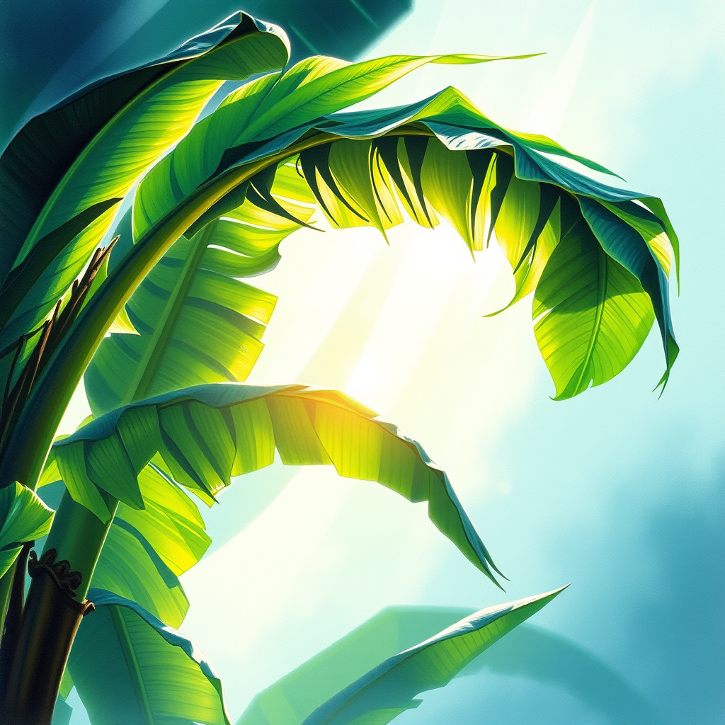 Banana Leaves Hazy Ceramic Tile