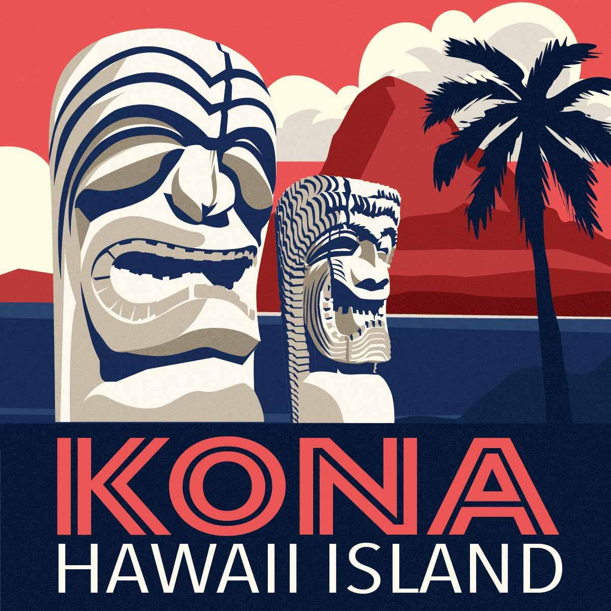 Kona Tikis Magnet • Made in Hawaii • Fridge Magnet