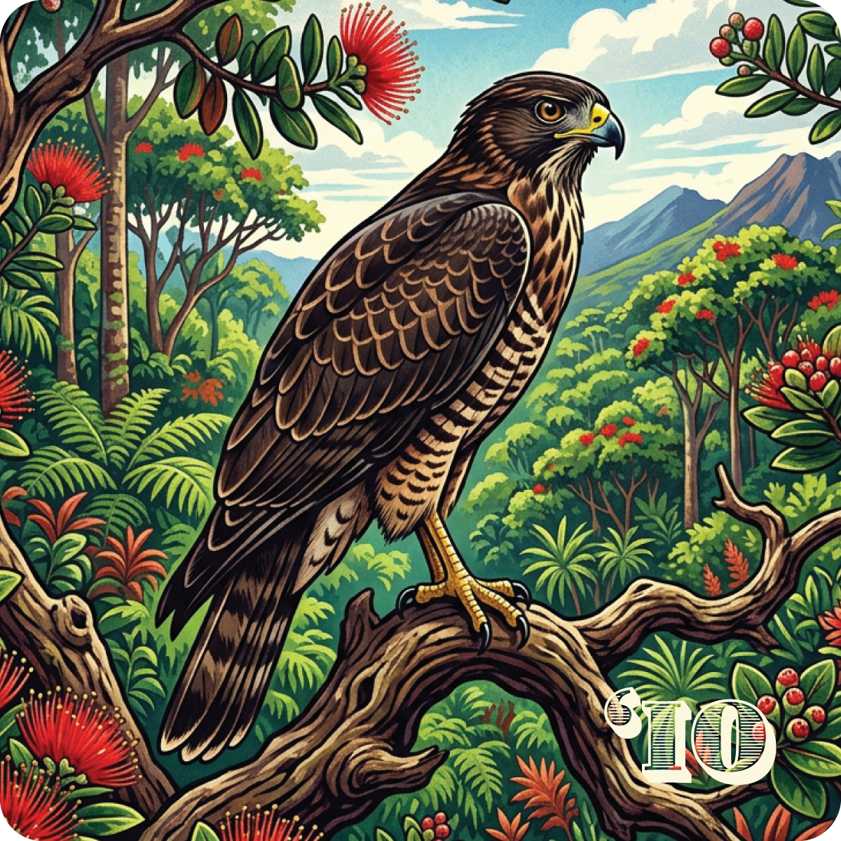 ʻIo, Hawaiian Hawk Wood Coaster