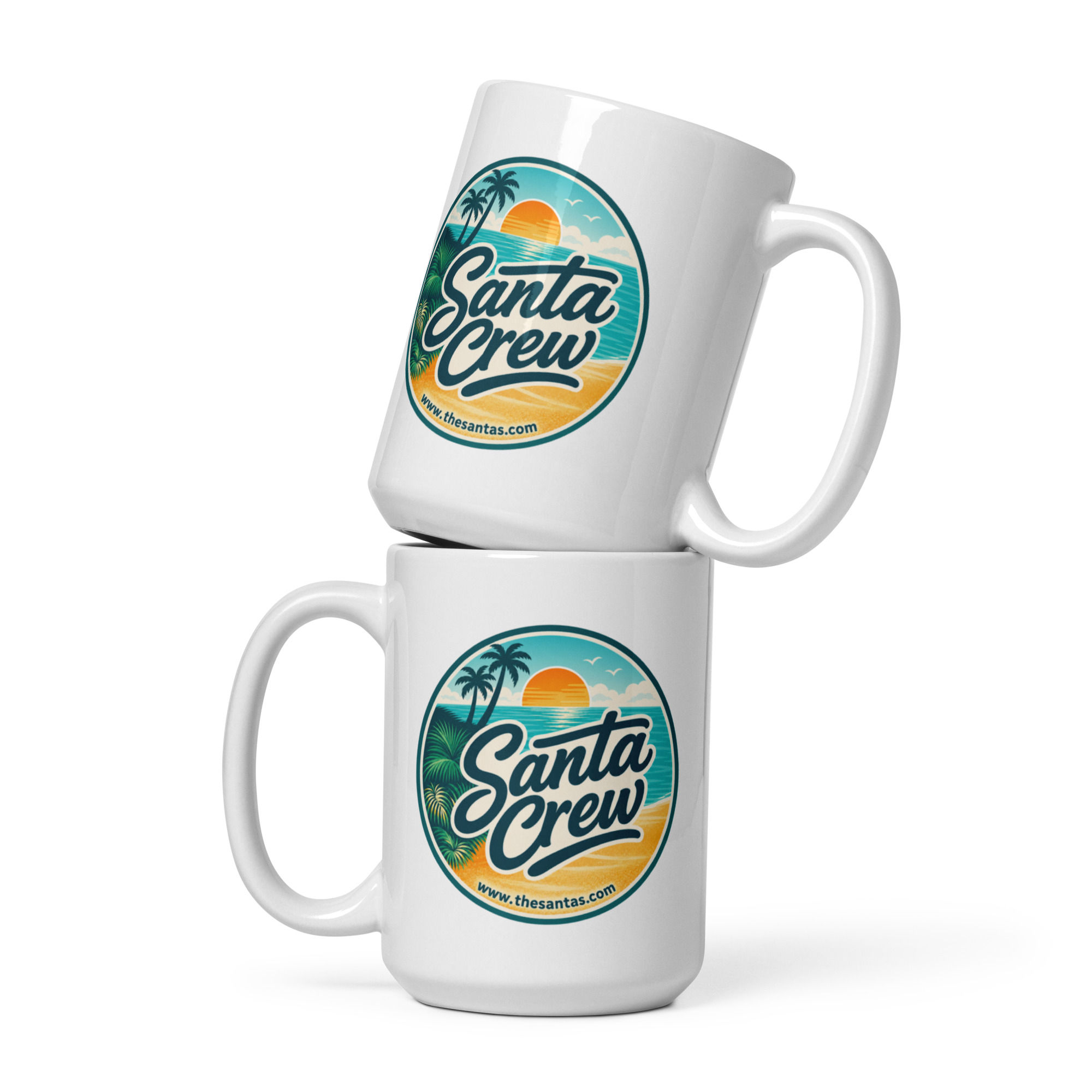 Santa Crew White glossy mug