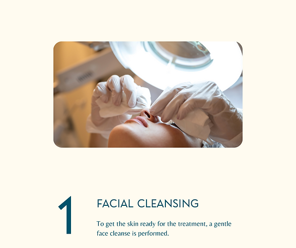 Step 1 of Microneedling treatment: Facial Cleansing