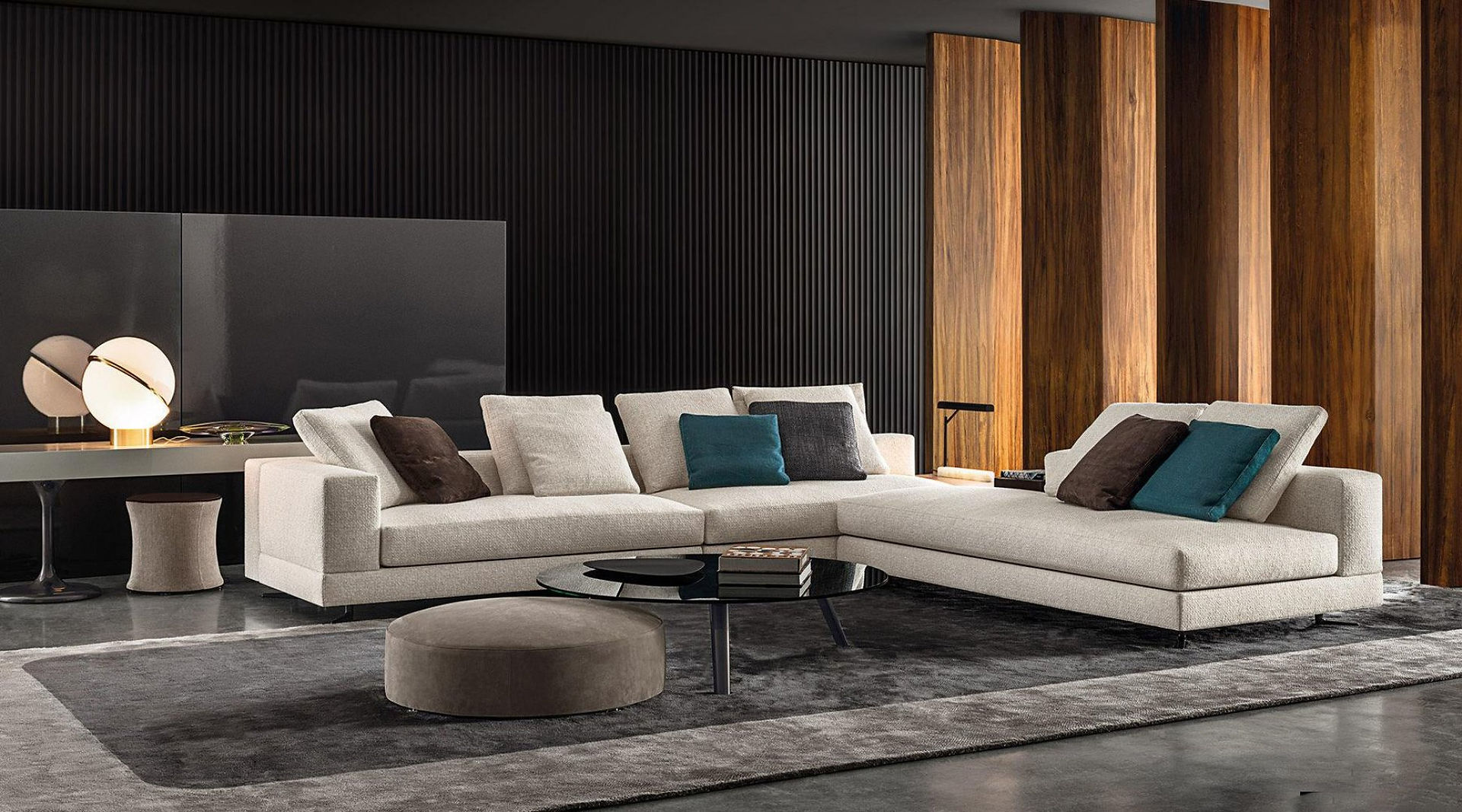 Modern Minimalist Section in white