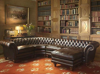 Brown Sectional Chesterfield L sofa
